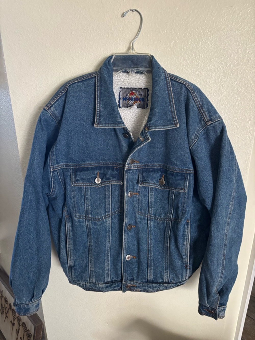 McGregor Blue Denim Sherpa Jean Jacket Y2K 80’s 90’s Small S